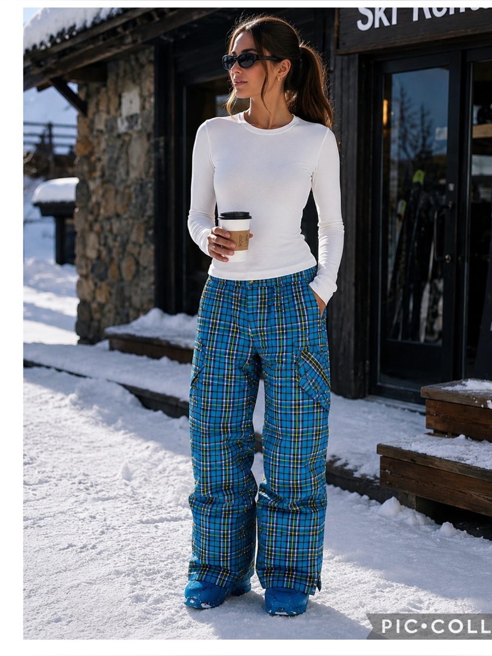 Burton DryRide Blue Plaid Snowboard Pants Ski Snow Y2K Skicore